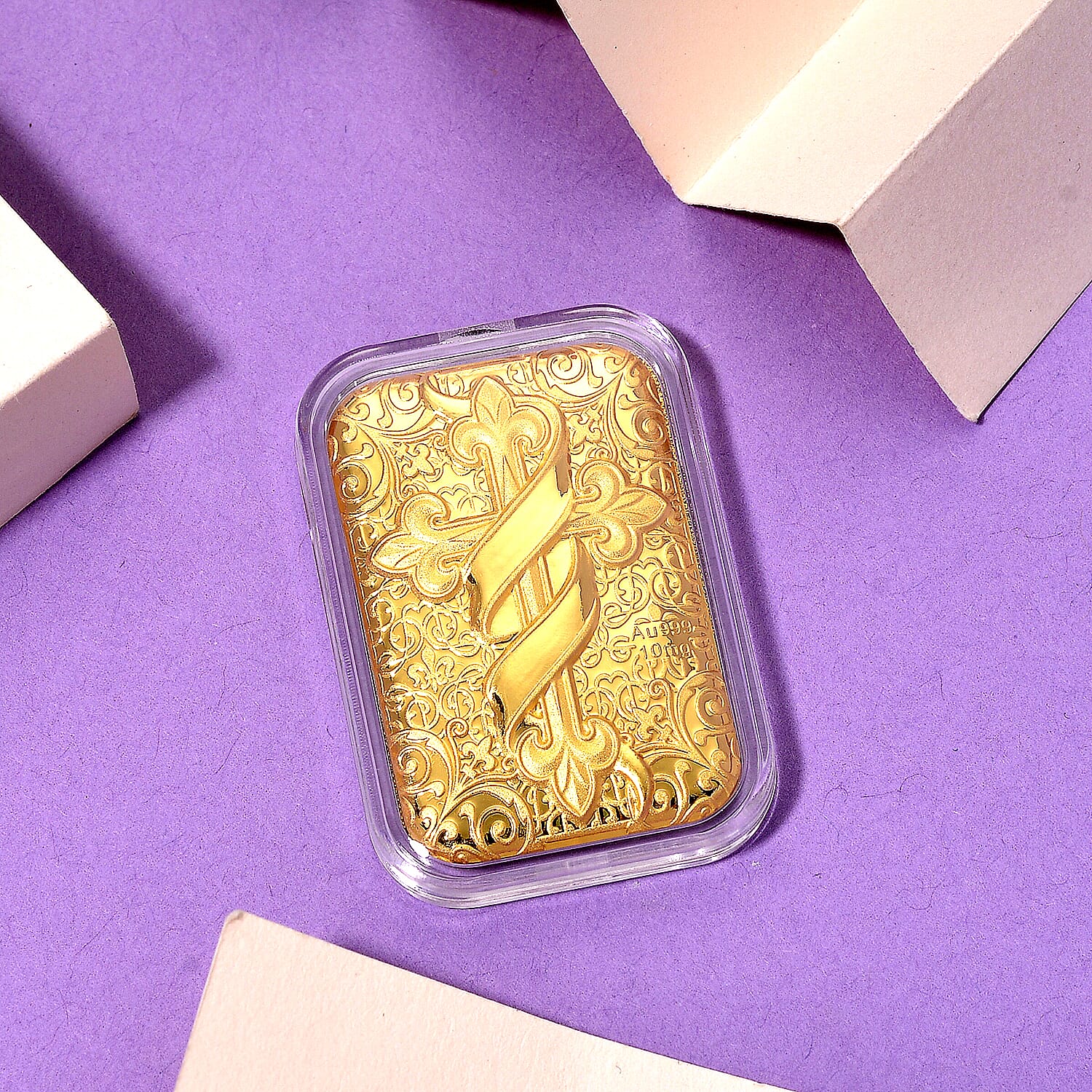 24K Gold (99.9% Purity) Embossed Cross Collectable