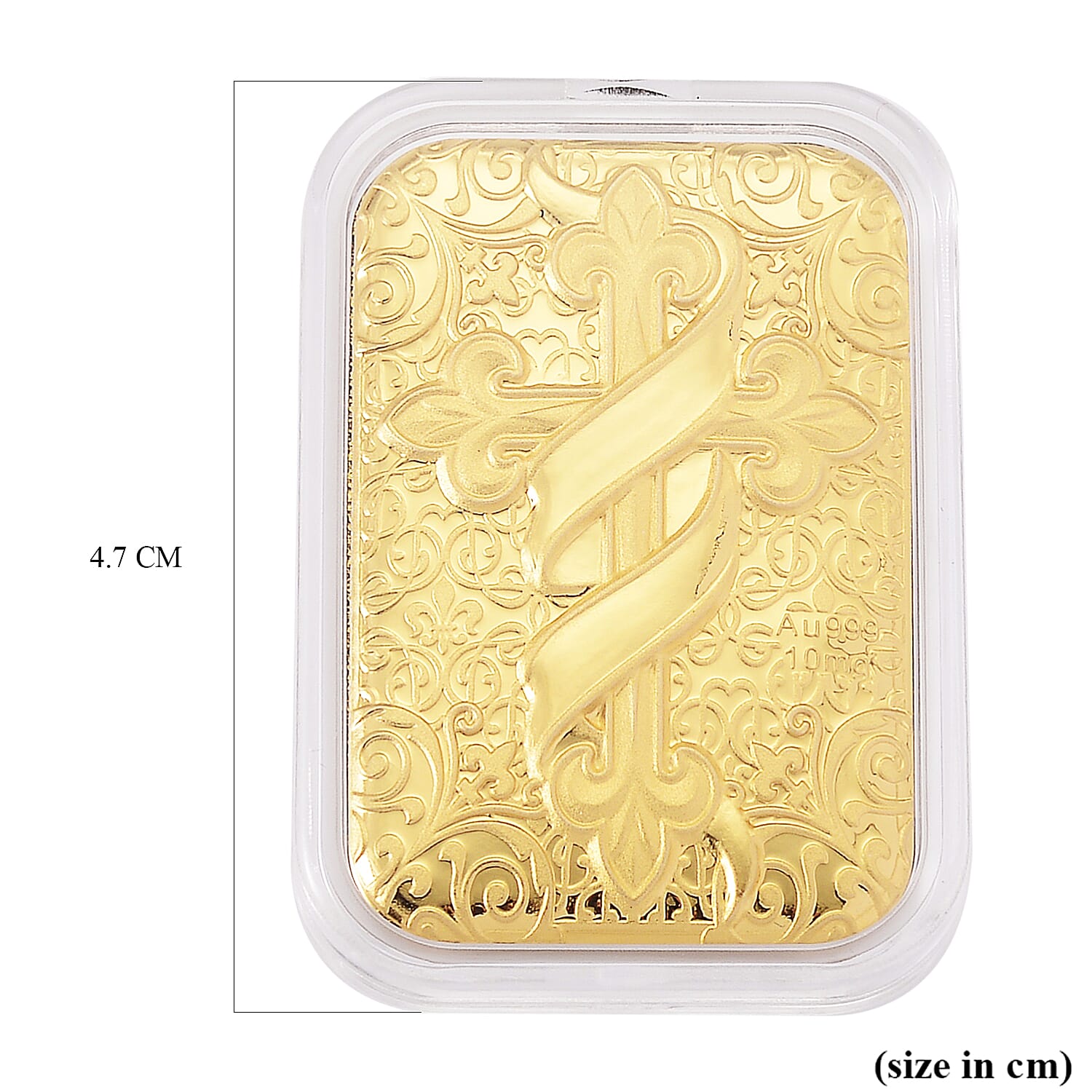 24K Yellow Gold Cross Embossed Collectible
