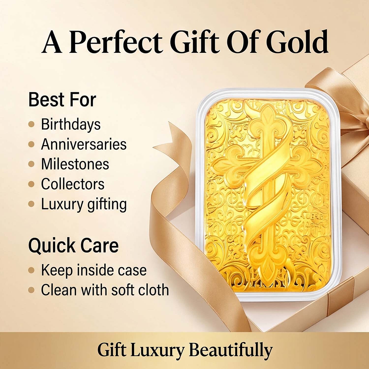 24K Gold (99.9% Purity) Embossed Cross Collectable