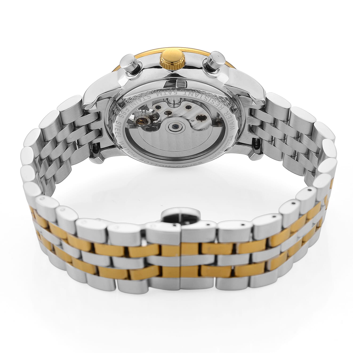 Limited Edition WILLIAM HUNT LONDON Automatic Movement 5 ATM Water Resistant Watch With Skeleton Display, Exhibition Back & Bracelet StrapWith Day, Date, Month Display Presented in a Gift Box