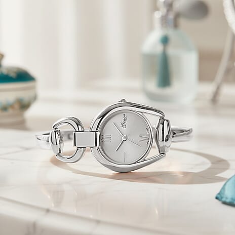 GENOA TIME V2 Sunshine Series Quartz PC21S 3ATM WR White Dial & Silver Case Ladies Watch with Silver Strap