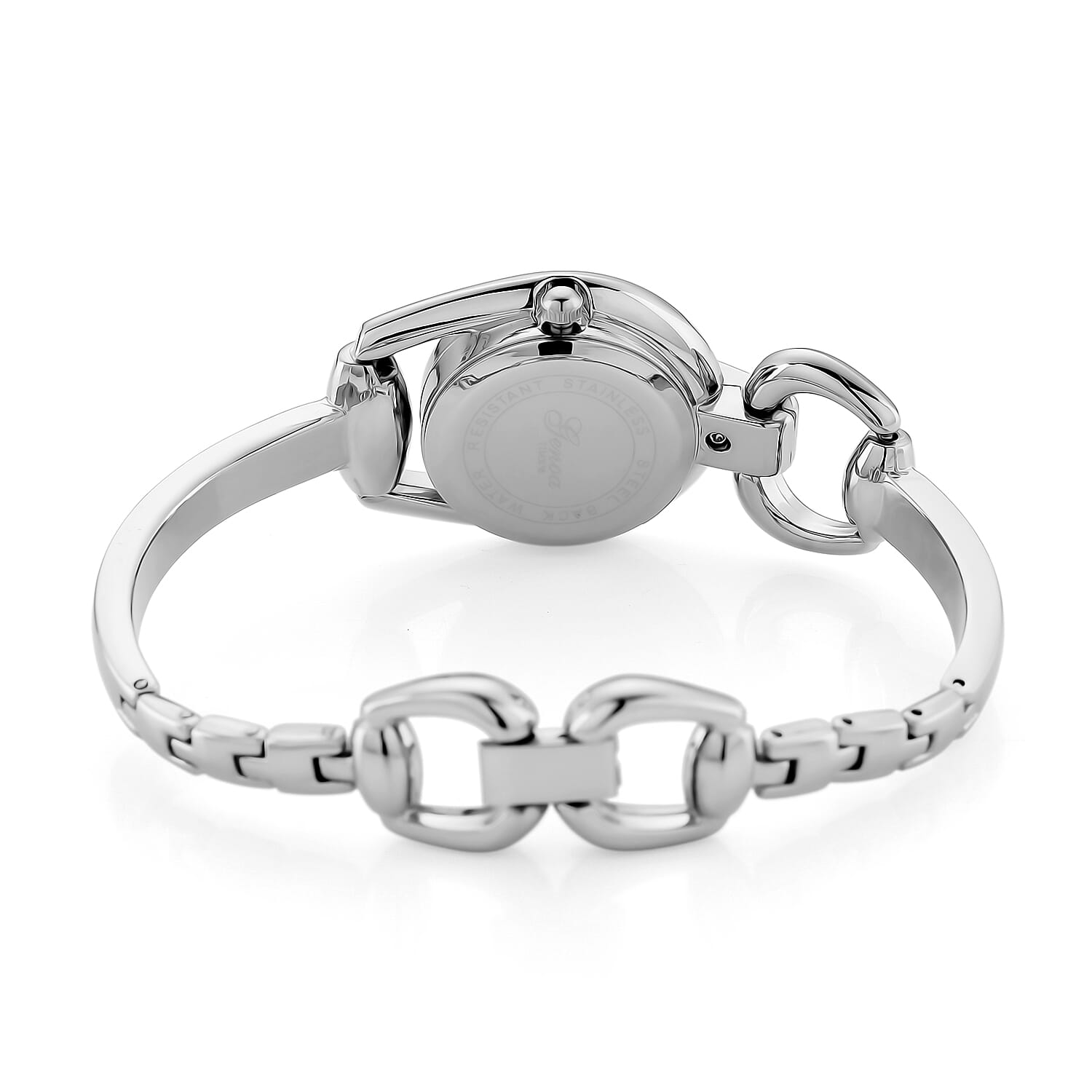 GENOA TIME V2 Sunshine Series Quartz PC21S 3ATM WR White Dial & Silver Case Ladies Watch with Silver Strap