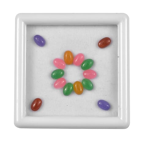 Multi Colour Jade Oval Gemstones 8.17 Ct.