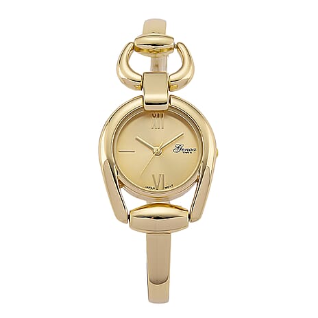 GENOA TIME V2 Sunshine Series Quartz PC21S 3ATM WR Gold Dial & Gold Case Ladies Watch with Gold Strap