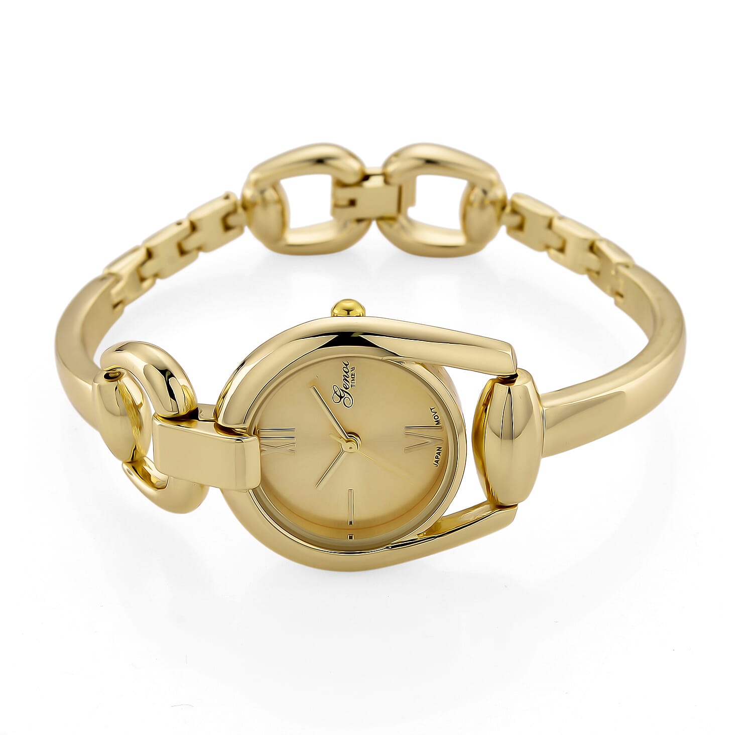 GENOA TIME V2 Sunshine Series Quartz PC21S 3ATM WR Gold Dial & Gold Case Ladies Watch with Gold Strap