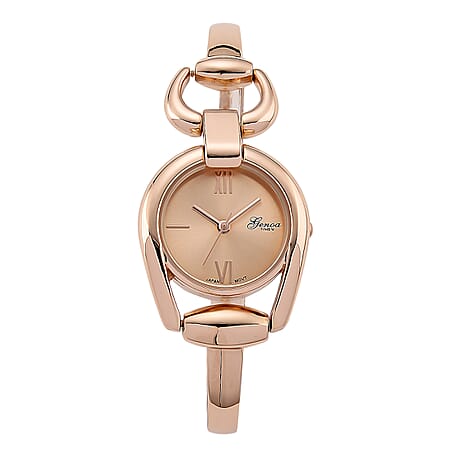 GENOA TIME V2 Sunshine Series Quartz PC21S 3ATM WR Rose Gold Dial & Rose Gold Case Ladies Watch with Rose Gold Strap