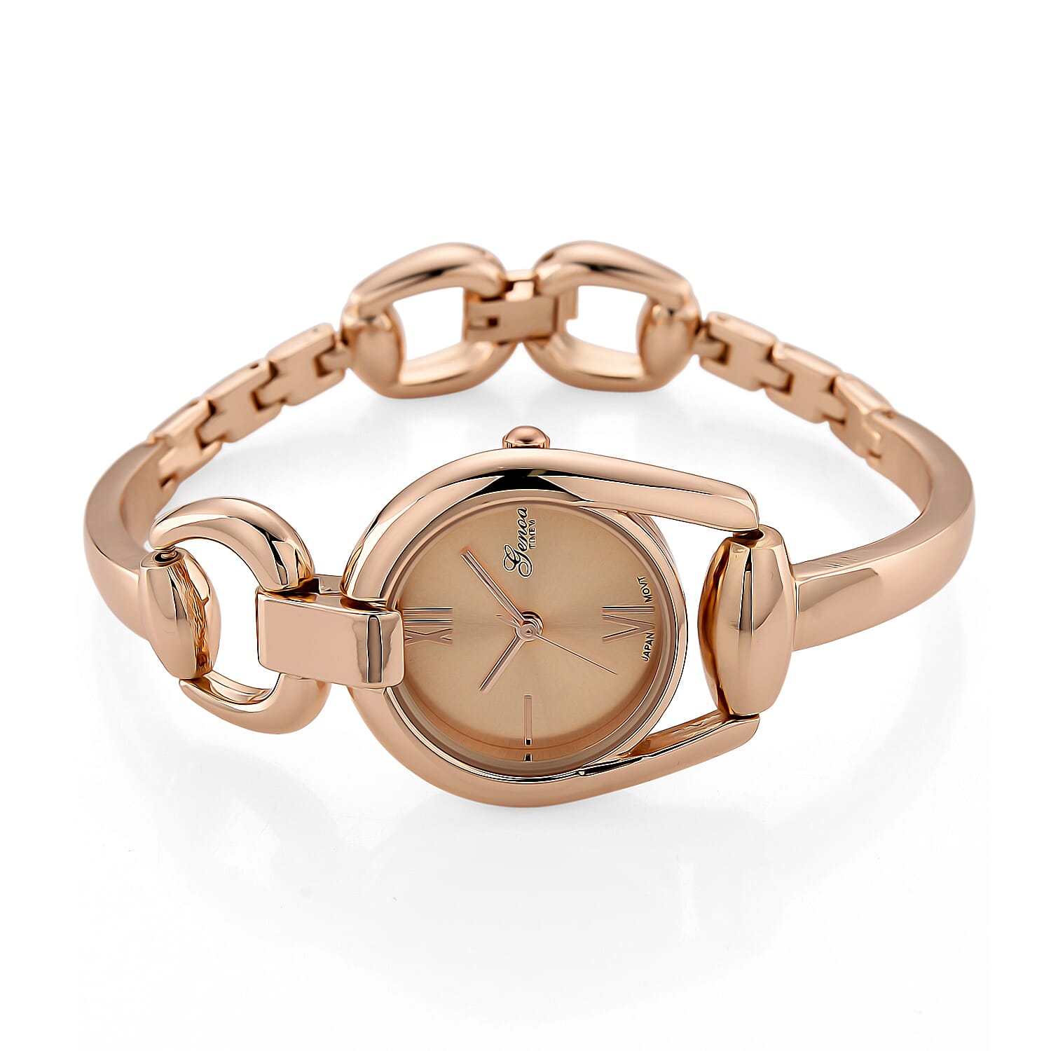 GENOA TIME V2 Sunshine Series Quartz PC21S 3ATM WR Rose Gold Dial & Rose Gold Case Ladies Watch with Rose Gold Strap