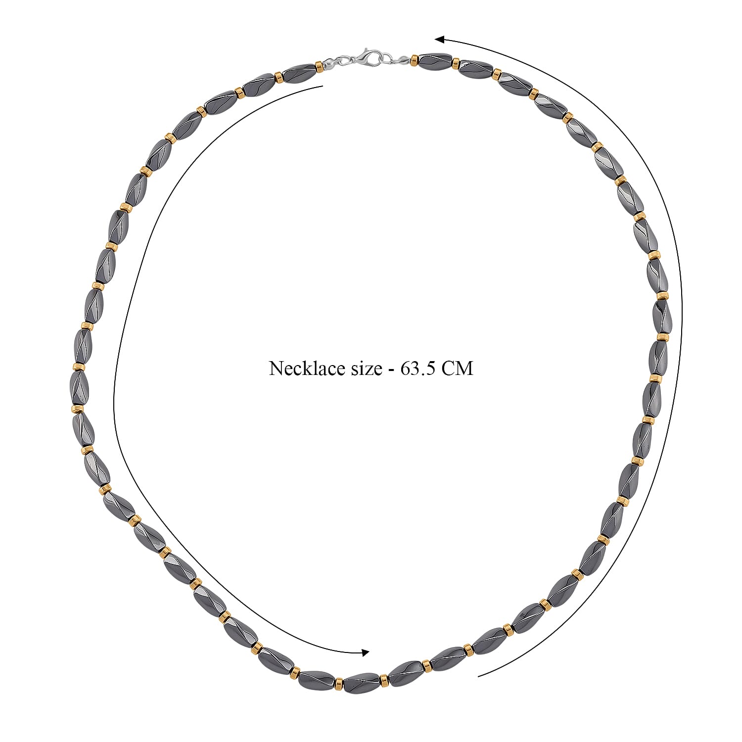 Hematite Fancy Necklace (Size - 25)  222.400  Ct.