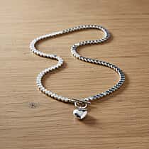 Natural Hematite Heart Charm Necklace With Toggle Clasp (Size - 21) 136.00 Ct.