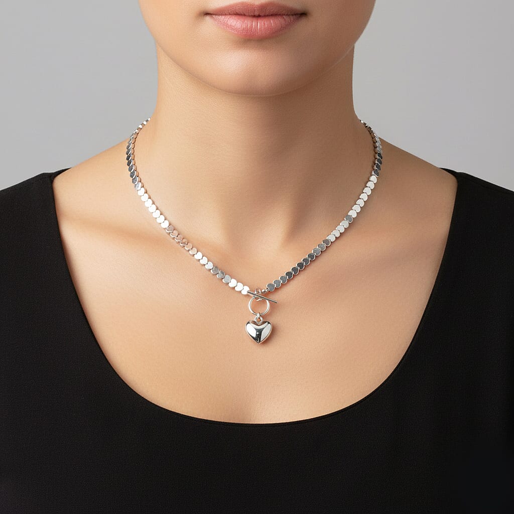 Silver Plated Hematite Fancy Necklace (Size - 21)  136.000  Ct.