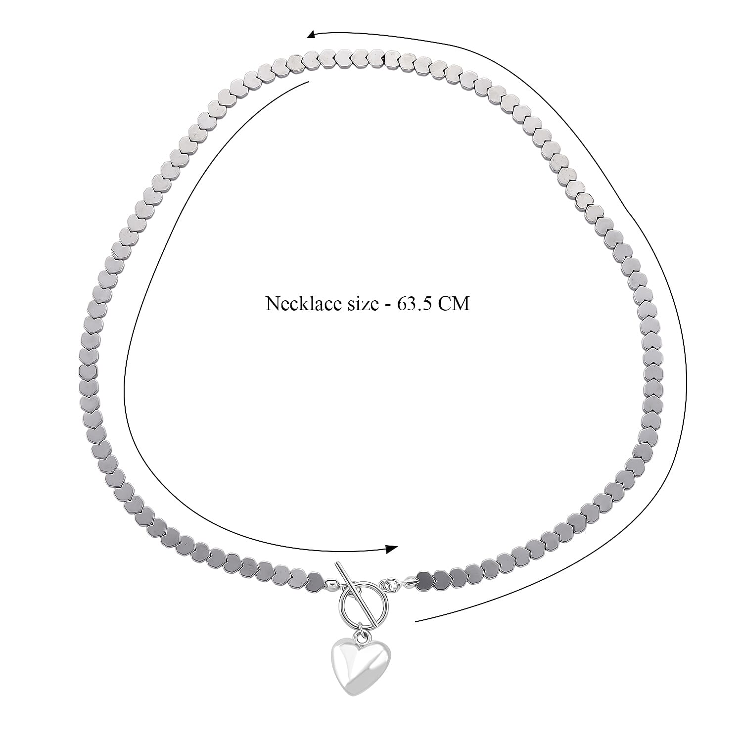 Silver Plated Hematite Fancy Necklace (Size - 21)  136.000  Ct.