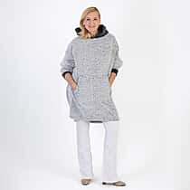Slumber Hut - Soft Sherpa Style Hoodie (One Size) - Grey