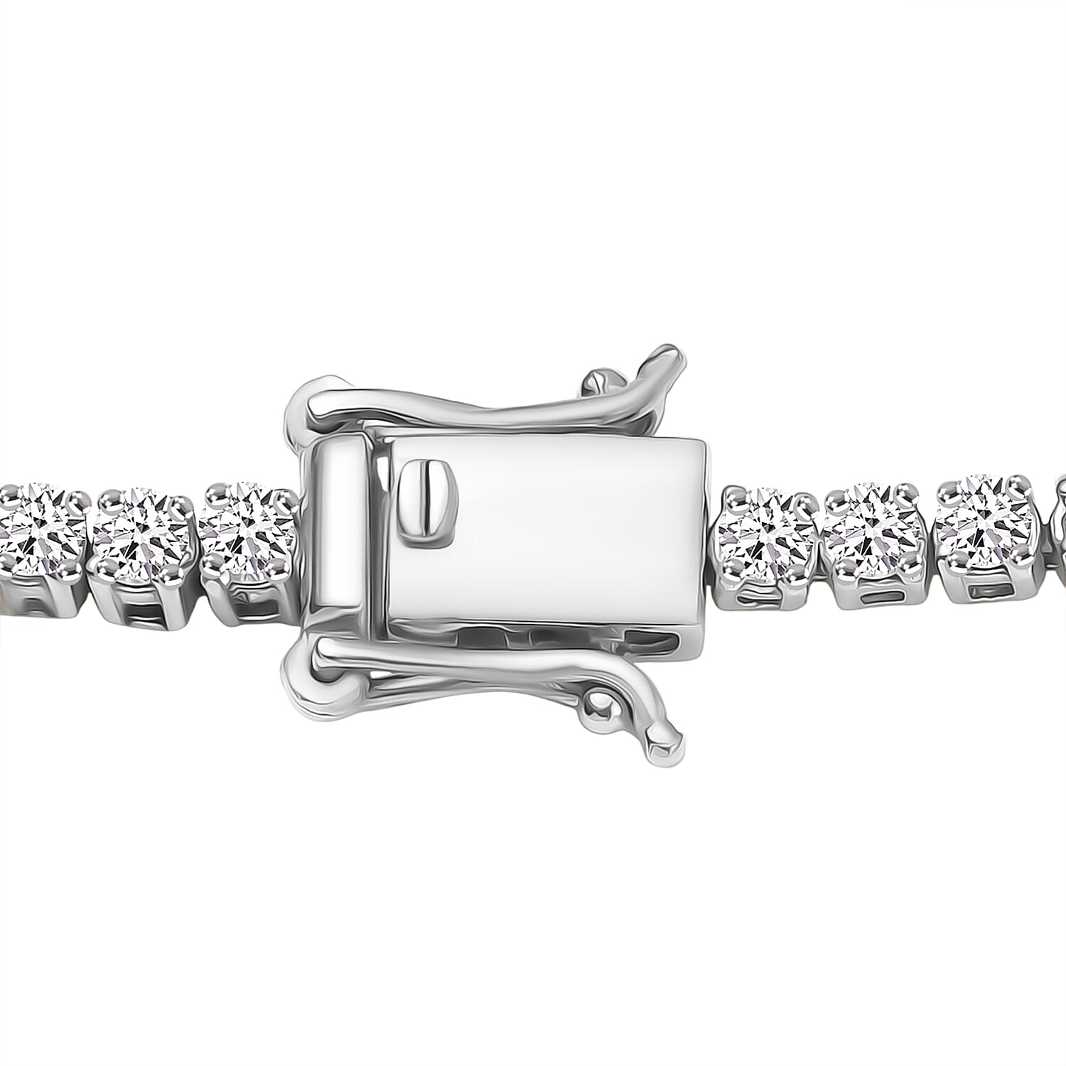 Red Carpet Collection - Luxuriant Lab Grown Diamond SI-GH Tennis Necklace (Size - 18) in Rhodium Overlay Sterling Silver 7.50 Ct.