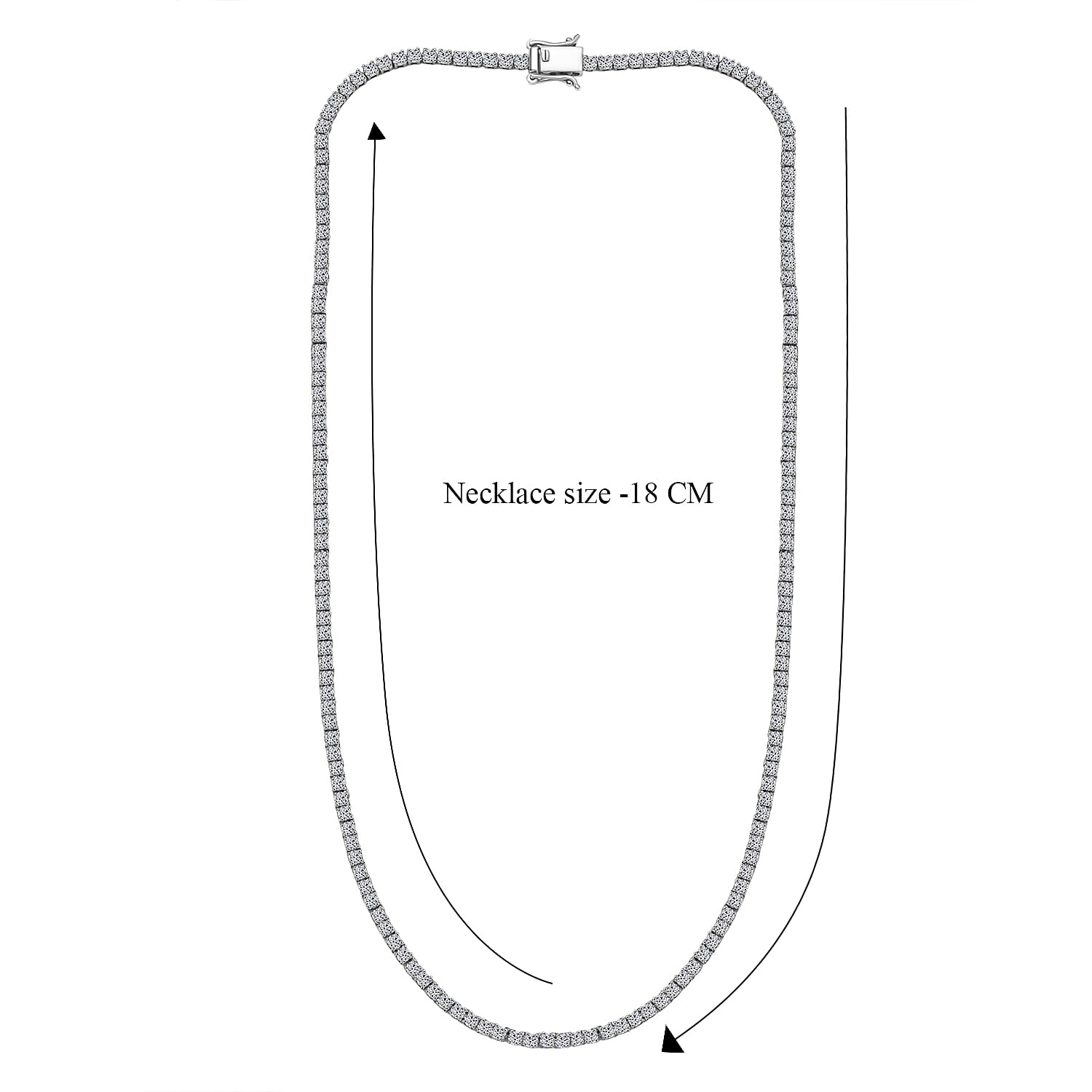 Red Carpet Collection - Luxuriant Lab Grown Diamond SI-GH Tennis Necklace (Size - 18) in Rhodium Overlay Sterling Silver 7.50 Ct.