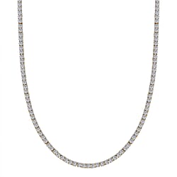 Red Carpet Collection - Luxuriant Lab Grown Diamond SI-GH Tennis Necklace (Size - 18) in Rhodium Overlay Sterling Silver 7.50 Ct.