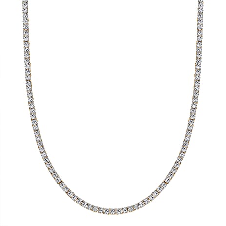 Red Carpet Collection - Luxuriant Lab Grown Diamond SI-GH Tennis Necklace (Size - 18) in 18K Vermeil Yellow Gold Plated Sterling Silver 7.50 Ct.
