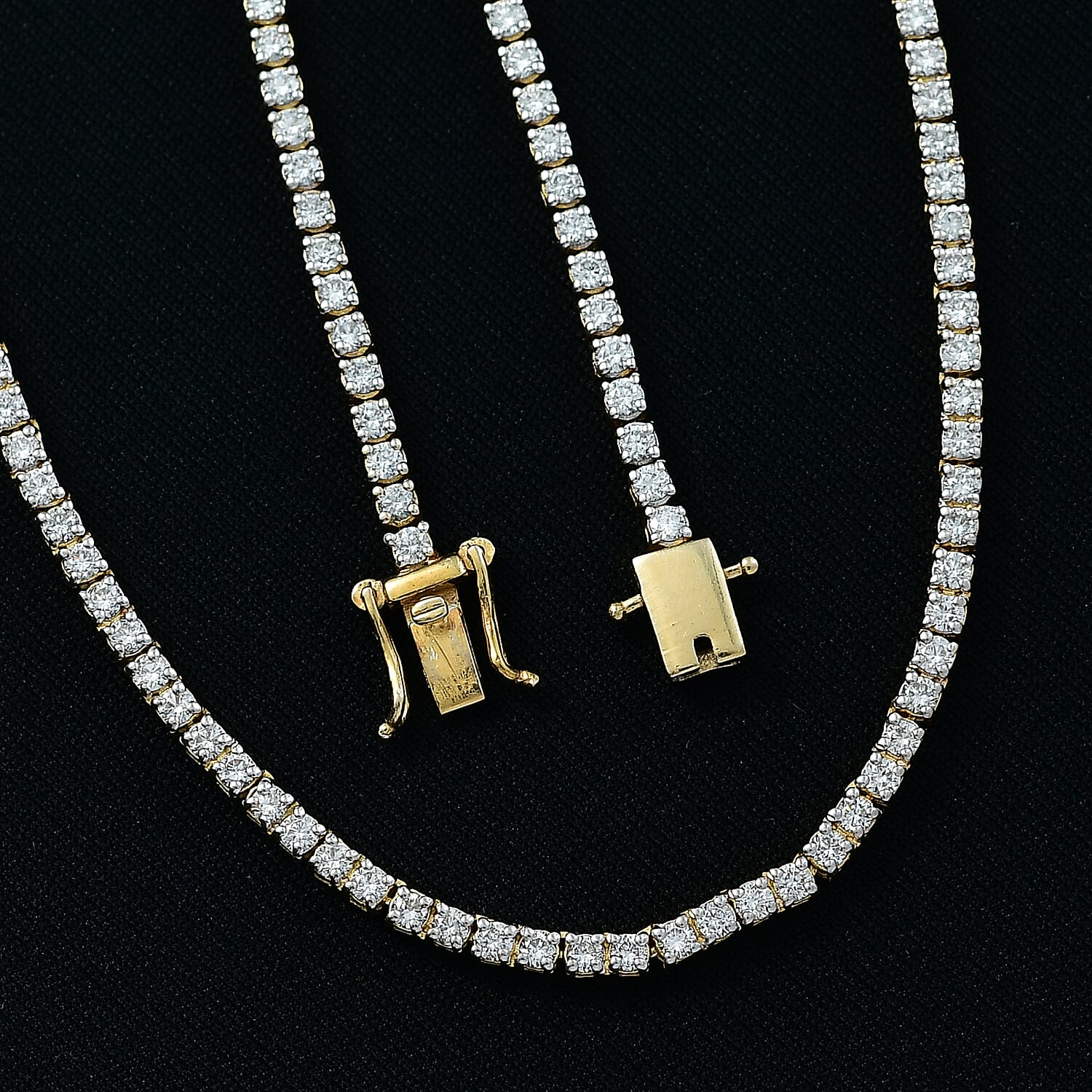 Red Carpet Collection - Luxuriant Lab Grown Diamond SI-GH Tennis Necklace (Size - 18) in 18K Vermeil Yellow Gold Plated Sterling Silver 7.50 Ct.