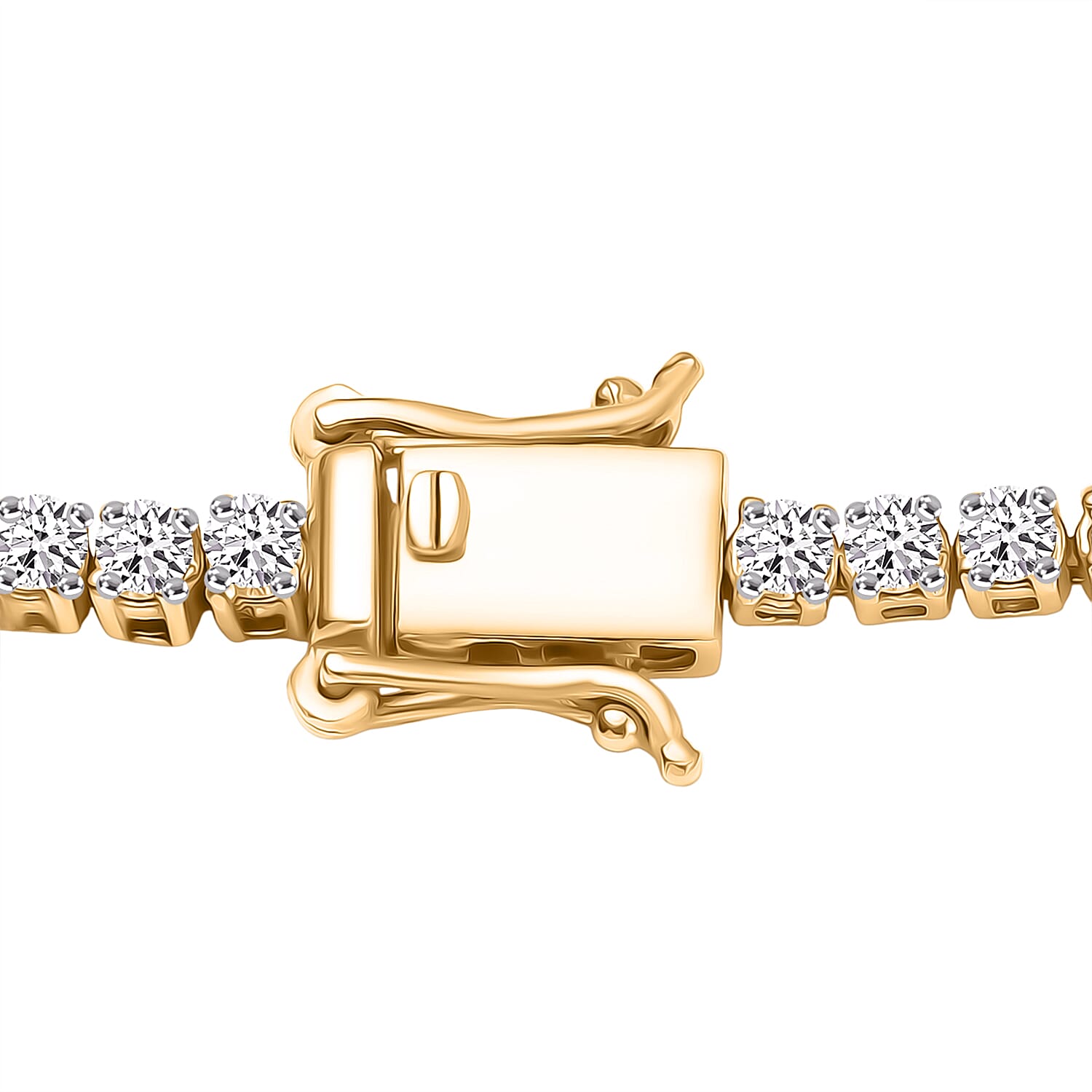 Red Carpet Collection - Luxuriant Lab Grown Diamond SI-GH Tennis Necklace (Size - 18) in 18K Vermeil Yellow Gold Plated Sterling Silver 7.50 Ct.