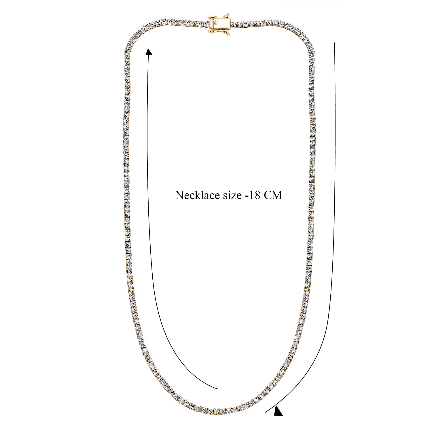 Red Carpet Collection - Luxuriant Lab Grown Diamond SI-GH Tennis Necklace (Size - 18) in 18K Vermeil Yellow Gold Plated Sterling Silver 7.50 Ct.