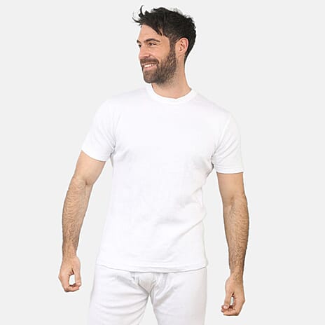 Heat Machine Mens T-Shirt With Advanced Thermal Technology (Size M) - White