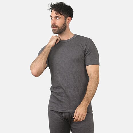 Heat Machine Mens T-Shirt With Advanced Thermal Technology (Size L) - Charcoal