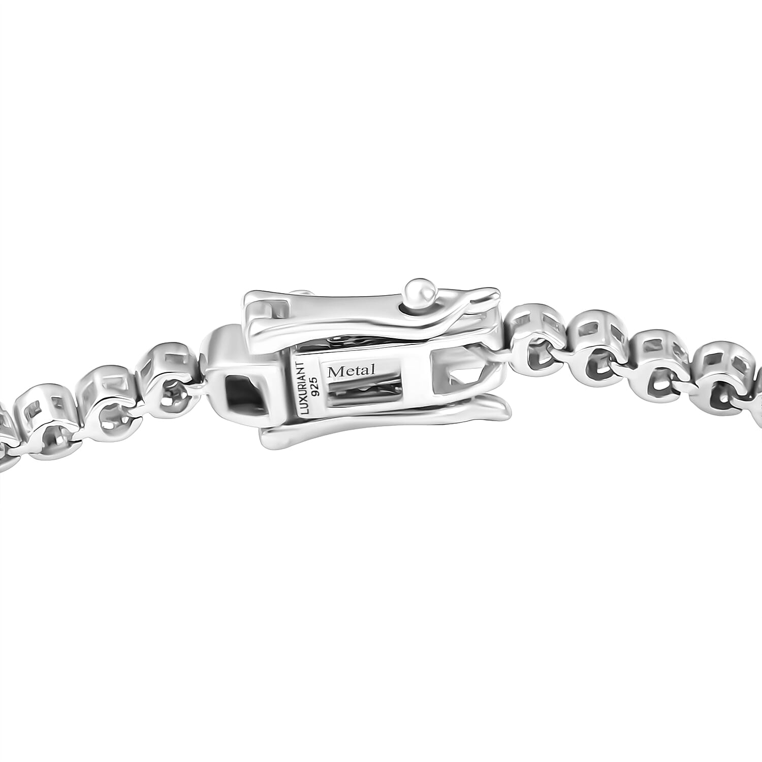 Luxuriant Lab Grown Diamond (SI-GH) Tennis Bracelet 1 Row (Size 7.5) in Rhodium Overlay Sterling Silver 0.95 Ct, Silver Wt. 6.21 Gms.