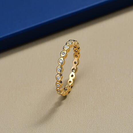 Luxuriant Lab Grown Diamond Full Eternity Band Ring in 18K YG VermeilSterling Silver  0.253  Ct.