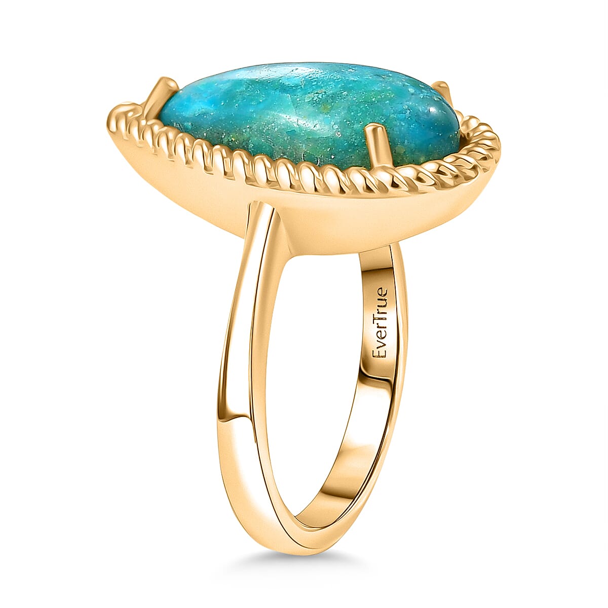 EverTrue Opalina Solitaire Ring Pure Yellow Brass  4.703  Ct.