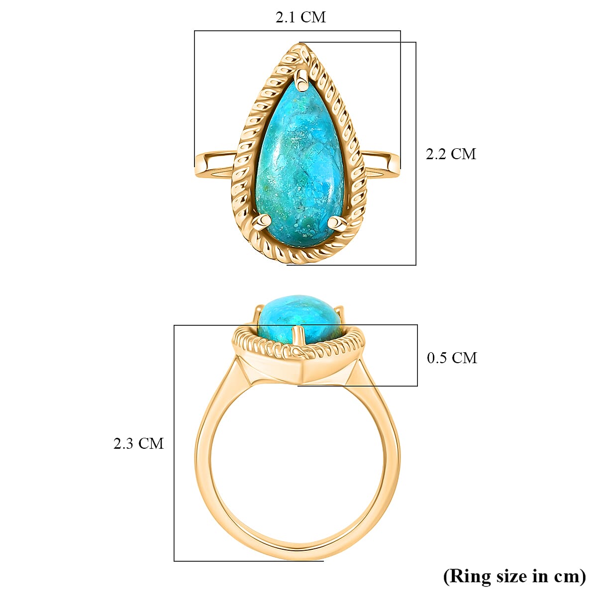 EverTrue Opalina Solitaire Ring Pure Yellow Brass  4.703  Ct.