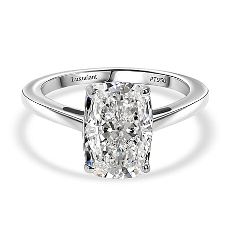 LUXURIANT 3 Carat Old Mined Cut Lab Grown Diamond Celebrity Style Solitaire Ring in 950 Platinum - IGI Certified (VS-EF)