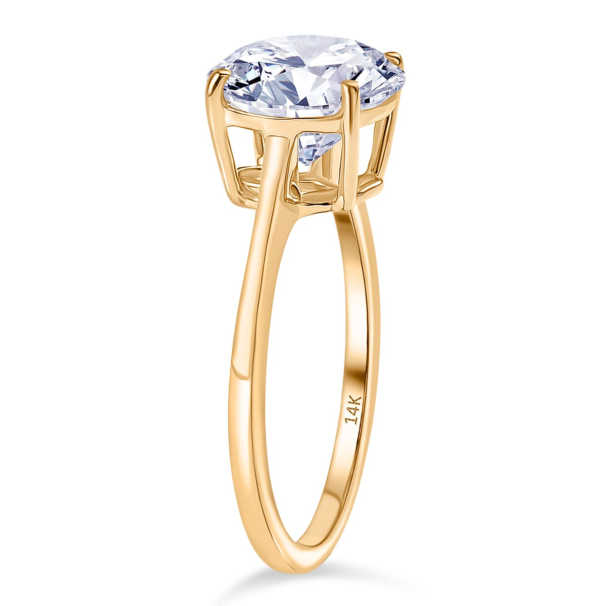 Luxuriant 14K Yellow Gold IGI Certified Lab Grown Diamond (VS-EF) Solitaire Ring 3.05 Ct.