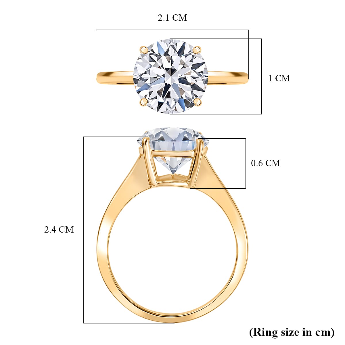 Luxuriant 14K Yellow Gold IGI Certified Lab Grown Diamond (VS-EF) Solitaire Ring 3.05 Ct.