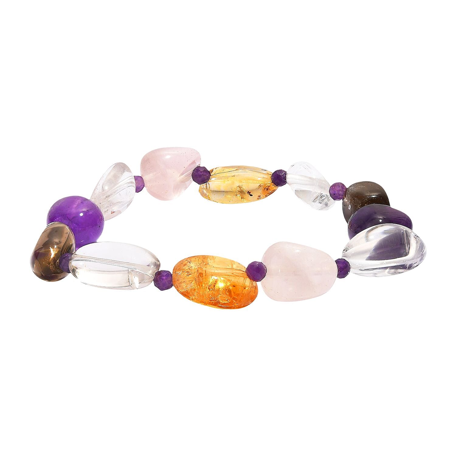 Multi Gemstones Bracelet (Size 7.5 Strachable) 130.00 Ct.