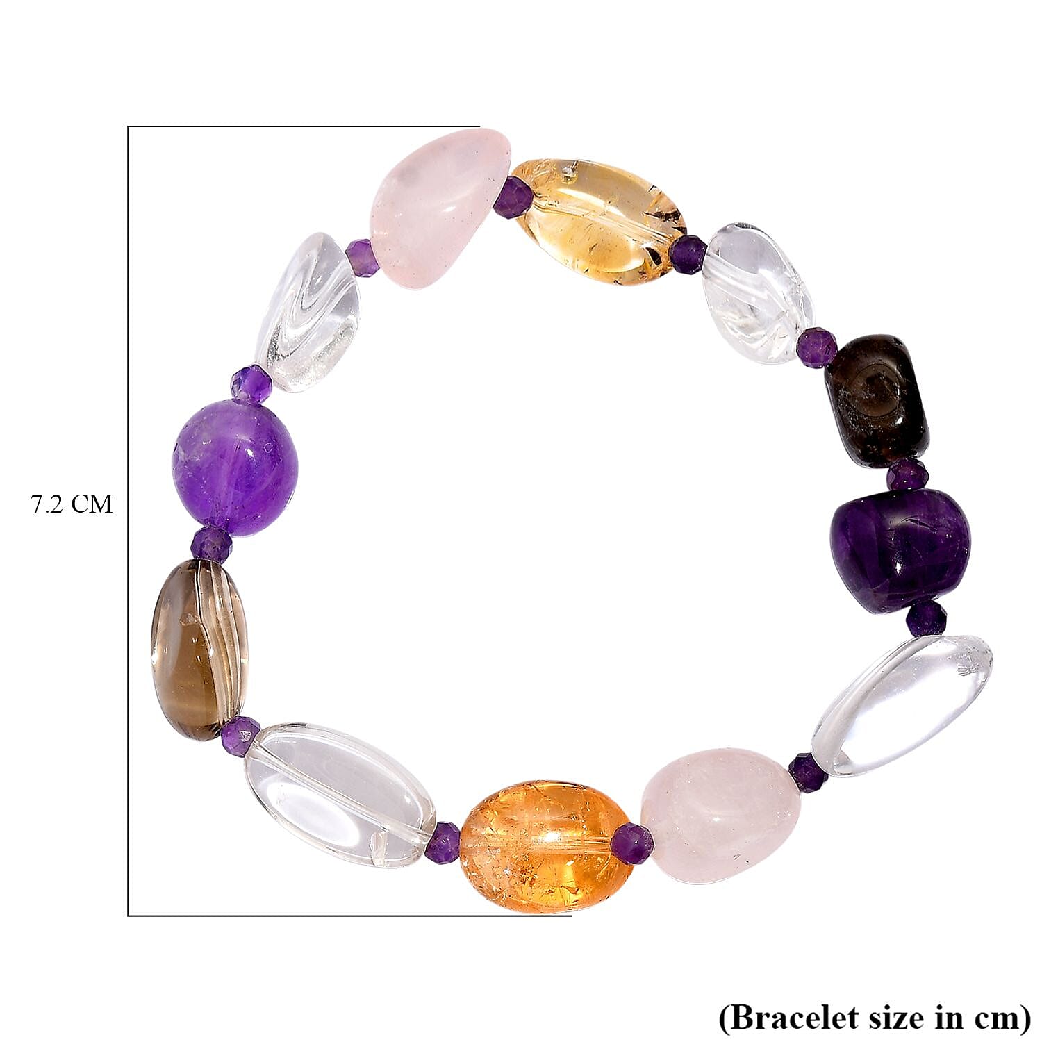 Multi Gemstones Bracelet (Size 7.5 Strachable) 130.00 Ct.