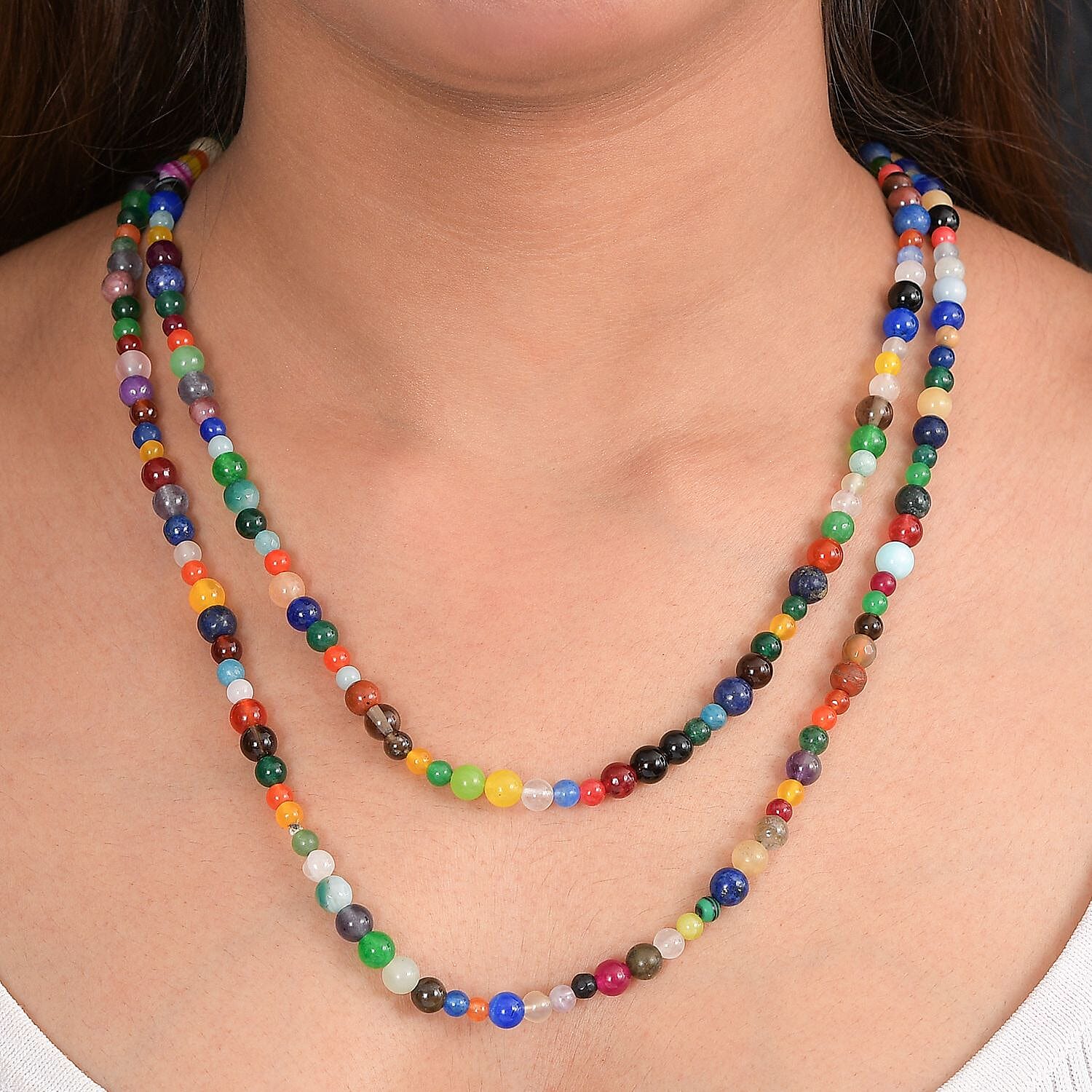 Aurora Collection-Multi Gemstones Necklace (Size 50) 300.00 Ct.