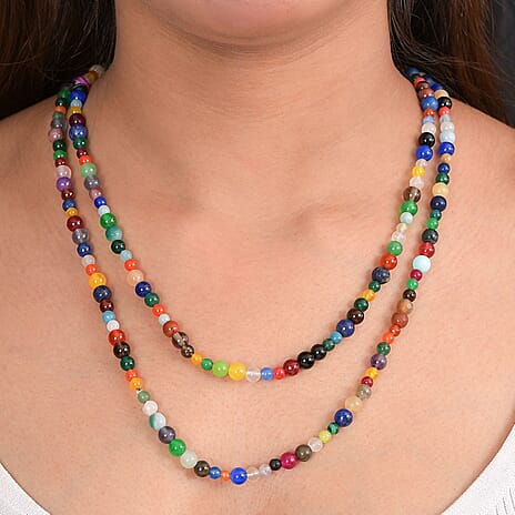 Multi Gemstones Necklace (Size 50) 300.00 Ct.