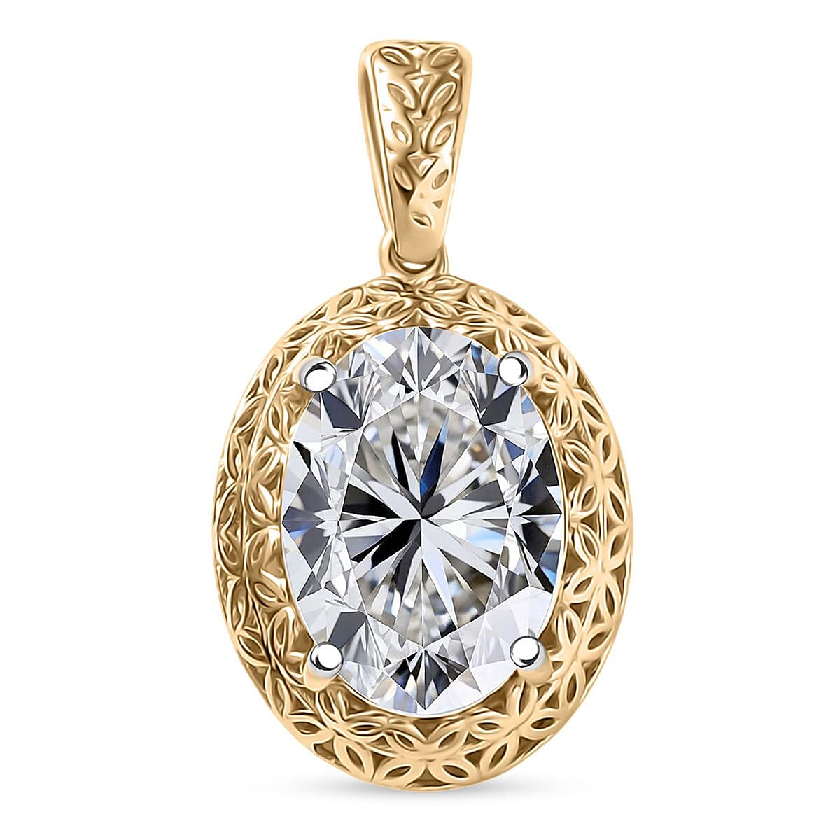 Luxuriant 9K Yellow Gold SGL Certified Lab Grown Diamond (SI-GH) Solitaire Pendant 2.00 Ct.