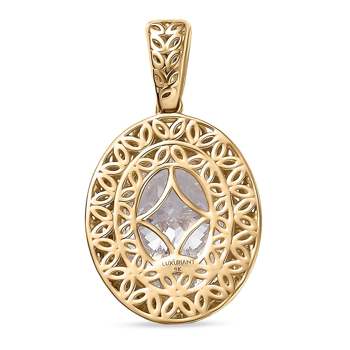 Luxuriant 9K Yellow Gold SGL Certified Lab Grown Diamond (SI-GH) Solitaire Pendant 2.00 Ct.