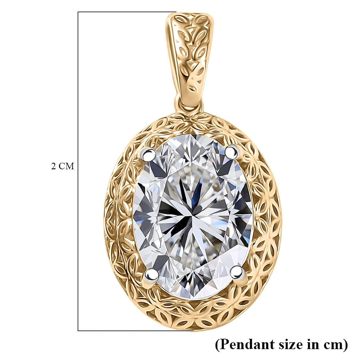 Luxuriant 9K Yellow Gold SGL Certified Lab Grown Diamond (SI-GH) Solitaire Pendant 2.00 Ct.