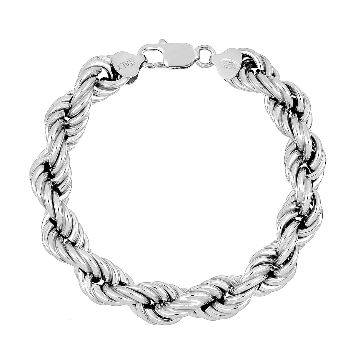 Sterling Silver Rope Bracelet (Size 7.5) with Lobster Clasp, Silver Wt. 27.20 Gms.
