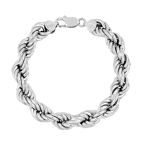 Sterling Silver Rope Bracelet (Size 7.5) with Lobster Clasp, Silver Wt. 27.20 Gms.