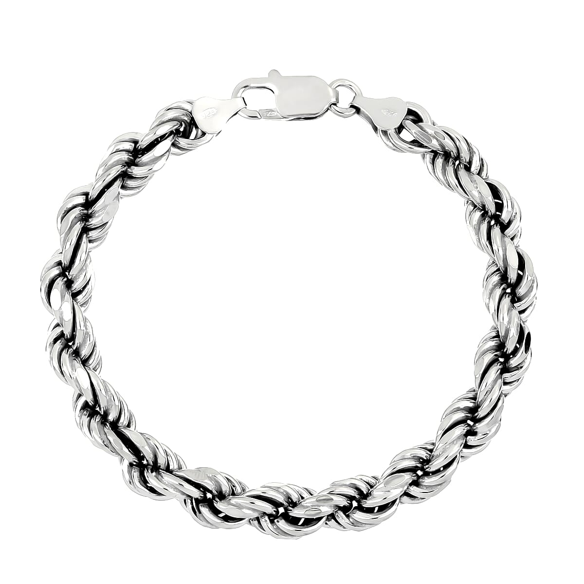 Sterling Silver Bracelet (Size 7.5) with Lobster Clasp, Silver Wt. 15.00 Gms.