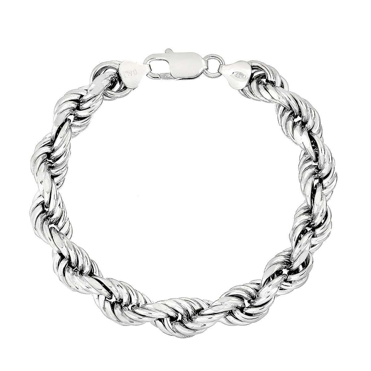 Sterling Silver Rope Bracelet (Size 7.5) with Lobster Clasp, Silver Wt. 18.50 Gms.