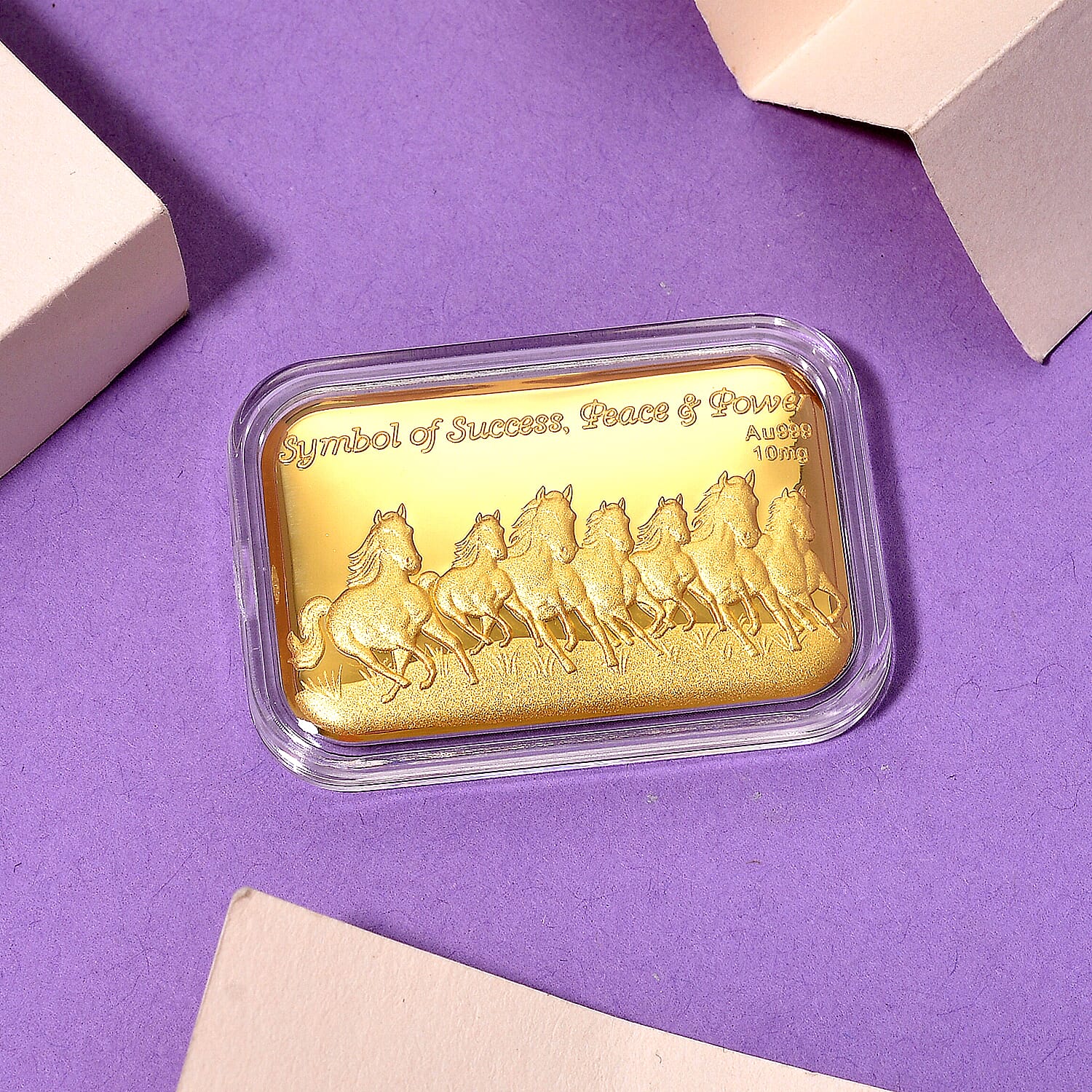 24K Gold (99.9% Purity) Embossed Seven Horses Collectable