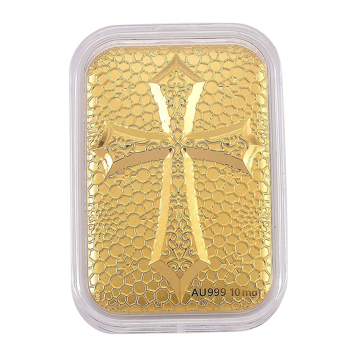 24K Yellow Gold Embossed Cross Foil (39.80 MM x 25.50 MM)
