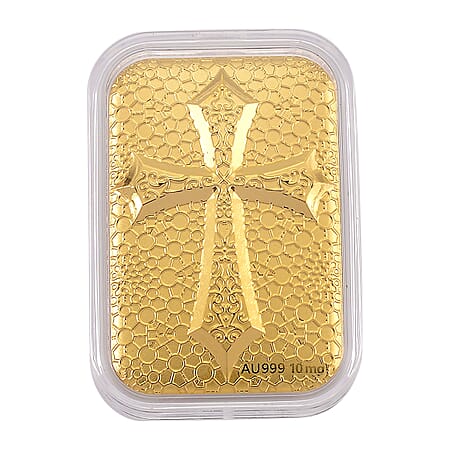 24K Yellow Gold Embossed Cross Foil (39.80 MM x 25.50 MM)