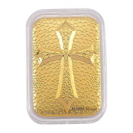 24K Yellow Gold Embossed Cross Foil (39.80 MM x 25.50 MM)
