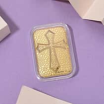 24K Yellow Gold (99.9% Purity) Cross Embossed Collectable (39.80 MM x 25.50 MM)