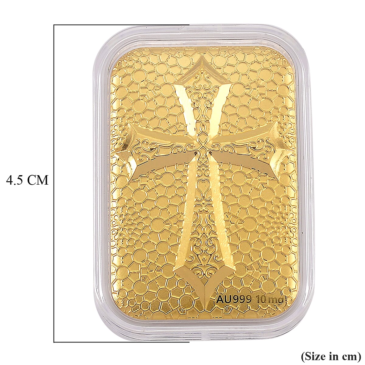 24K Yellow Gold Embossed Cross Foil (39.80 MM x 25.50 MM)