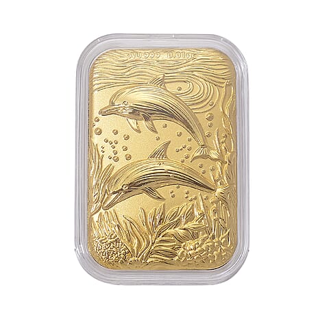 24K Yellow Gold Embossed Dual Dolphin Foil